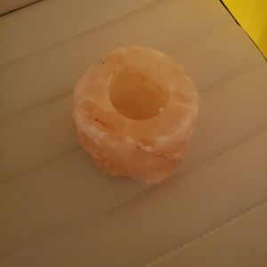 Rose quartz candle holder